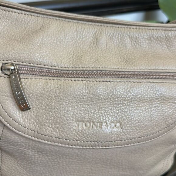 Stone & Co. Renaissance Genuine Leather Shoulder Bag Purse Crossbody Pebbled - Picture 8 of 12